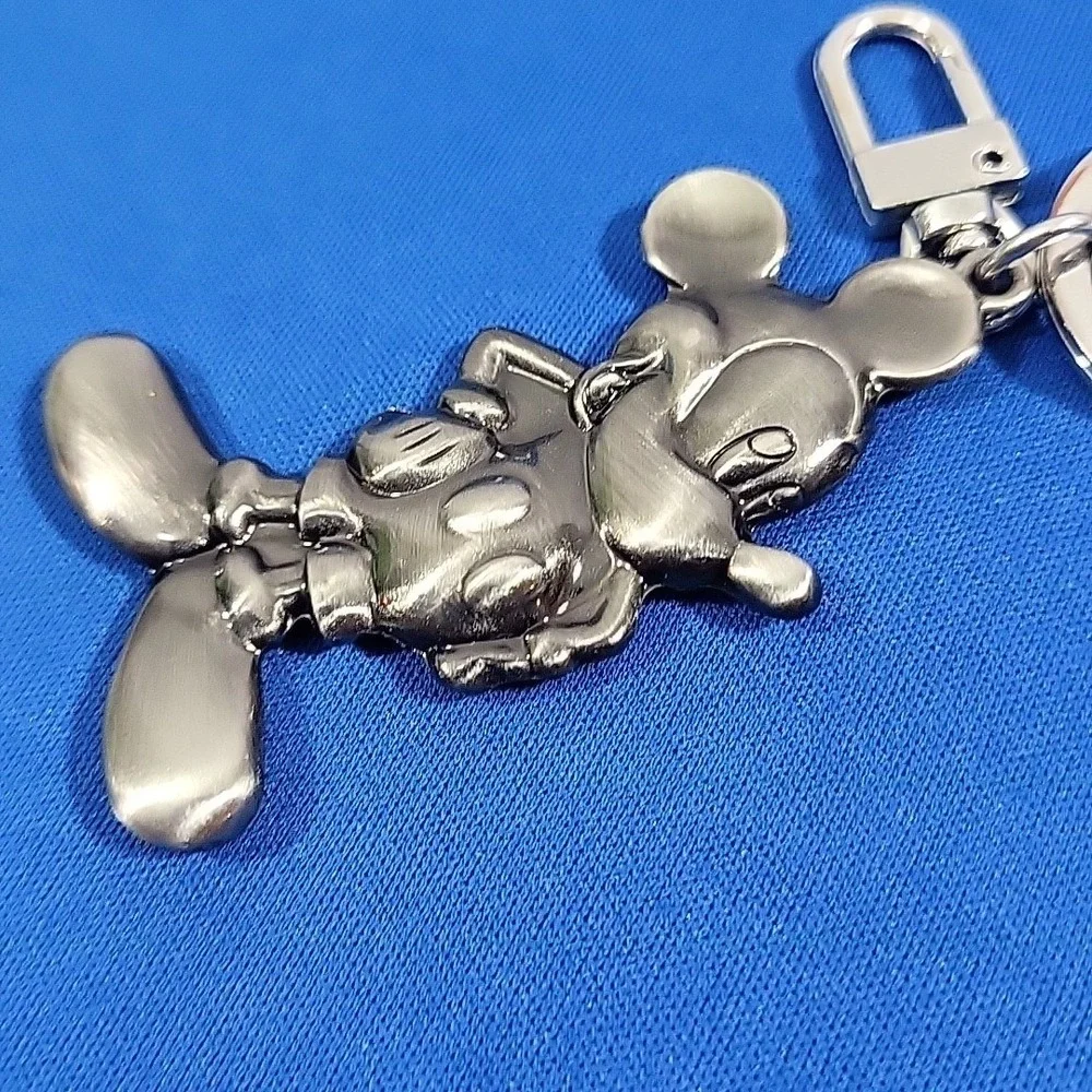 Disney Classic Mickey Mouse Pewter Keychain Clip‎ Hook Solid Heavy